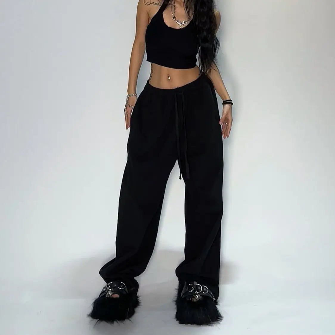 Y2K-pantalones de chándal para hombre